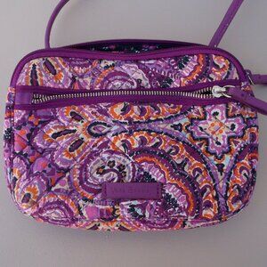A colorful, quilted Vera Bradley Zip crossbody bag, with a damaged strap. ✈️